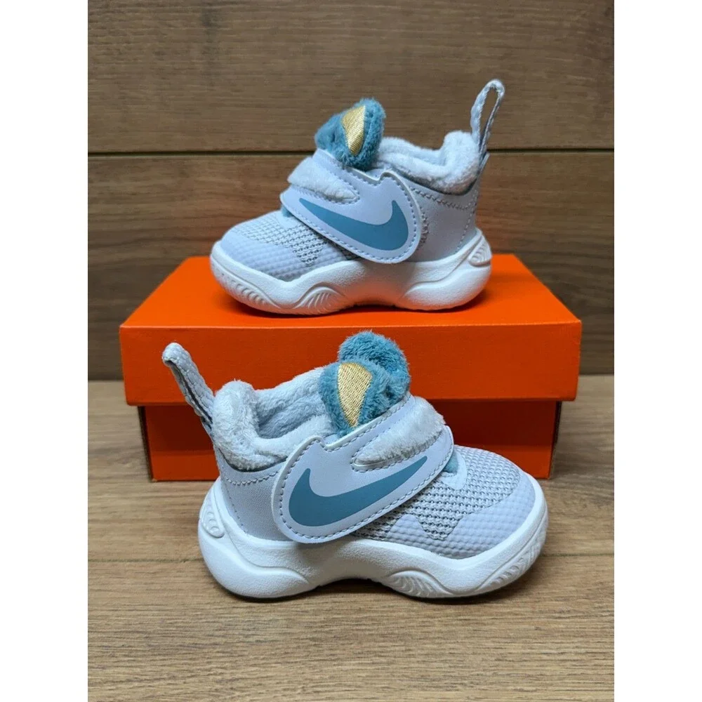 Nike Team Hustle D 11 LIL (TD) Grey / Denim Turquoise FZ1247-001 Size 3C